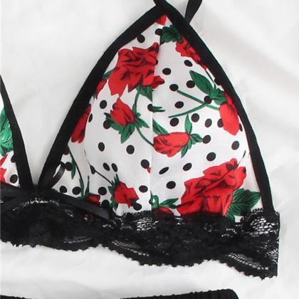 *Free Shipping* Lace Trim Floral Br..