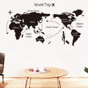 DIY World Trip Map Removable Vinyl ..