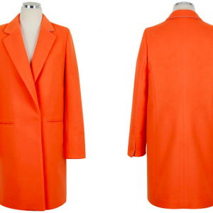 Orange Women Casual Office Chic Trendy Modern Look Long Jacket Winter ...