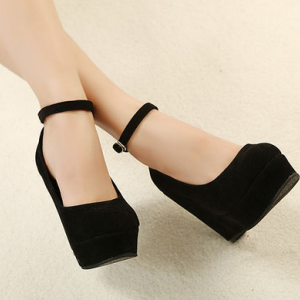 cute wedges black