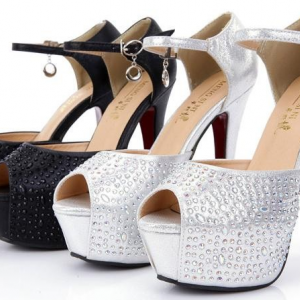 Crystal Studded Bridal Wedding Shoe..