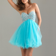 Stock Sweetheart Light Blue Graduation Dresses for 8th Grade College High School Tulle Sequins Ruffle A Line ShortHomecoming Prom Gown