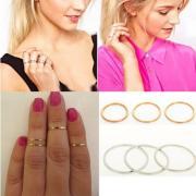 ± FREE SHIP ± 5PCS/Set Hot Sell Punk Urban Gold stack Plain Above Knuckle Ring Band Midi Mid Finger Ring Women Jewelry