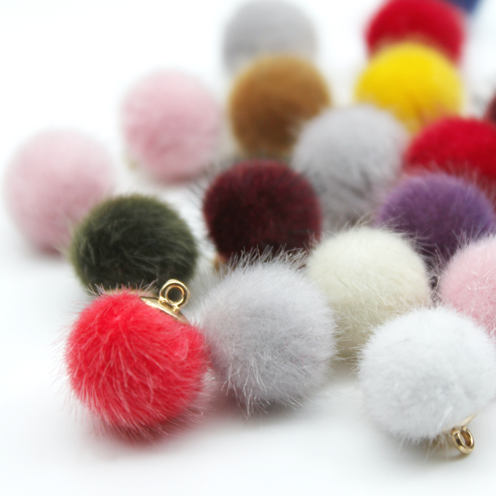 *Free Shipping* Imitation Wool Ball Stuff Goods Eardrop Pendant Charms Earrings Accessories Supplies for Jewelry Finding Diy Material 12pcs 32830530914
