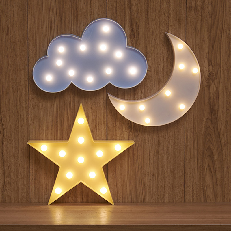 Lovely Cloud Star Moon LED 3D Light Night Light Cute Kids Gift Toy For Baby Children Bedroom Decoration Lamp Indoor Lighting 32833679026