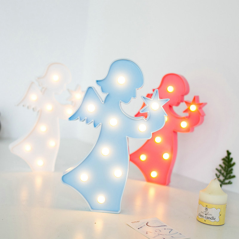 Lovely Angel LED 3D Light Night Light Kids Gift Toy For Children Bedroom Party Home Decoration Lamp Indoor Lighting 32831924435