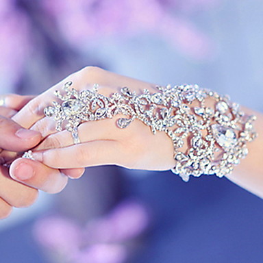 Elegant Wedding Bridal Party Prom Jewelry Crystal Rhinestone Elegant Wedding Bridal Party Prom Jewelry Crystal Rhinestone Bracelet With Ring Wristband Jb050