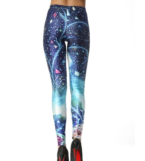 Women Leggings Stretch High Waist Luxurious Galaxy Print Legging Space Tight Pants Fadeless