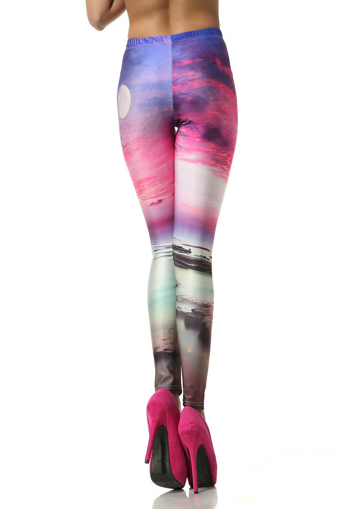 Peach Couture Women Stretch Luxury Galaxy Print Leggings Space Tight Pants