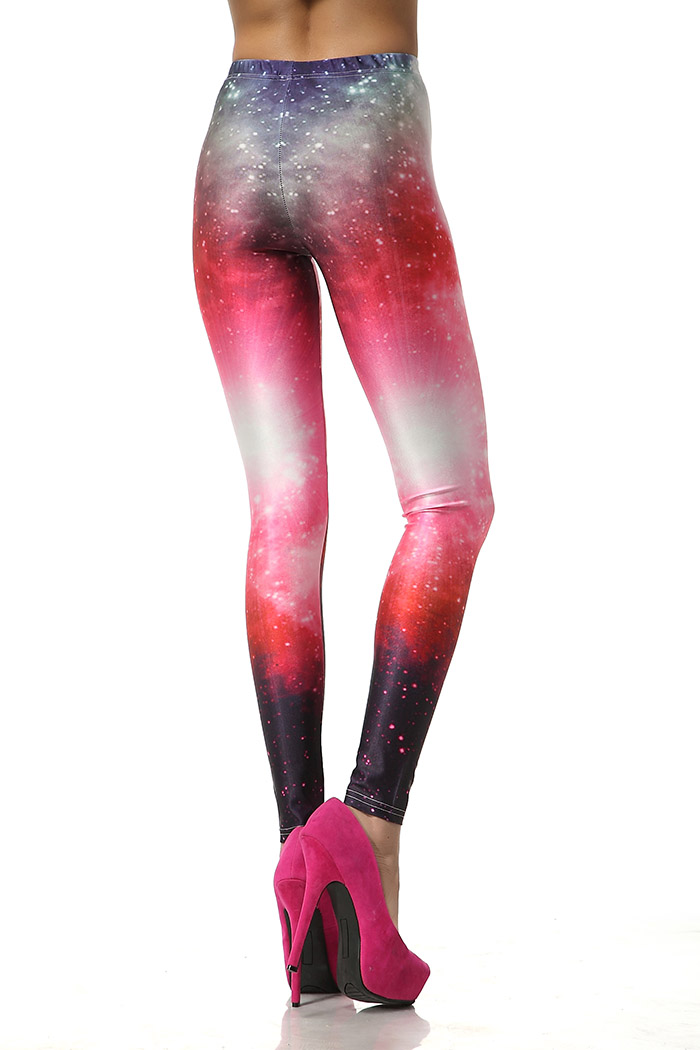 Women Leggings Stretch High Waist Luxurious Galaxy Print Legging Space Tight Pants Fadeless