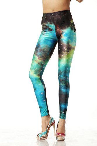 galaxy print yoga pants