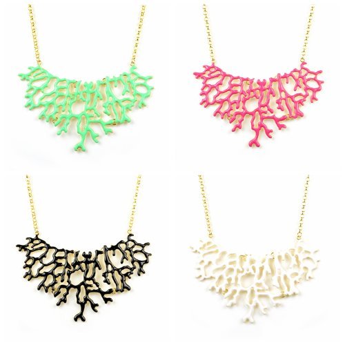 New arrival !!! Hot sale New design Coral design bib statement summer necklace jewelry,4colors NL-2071