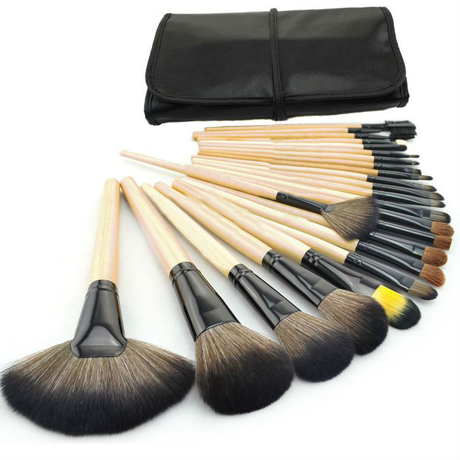 Professional 24 PCS Makeup Brush Set Make-up Toiletry Kit Wool Brand Make Up Brush Set Case