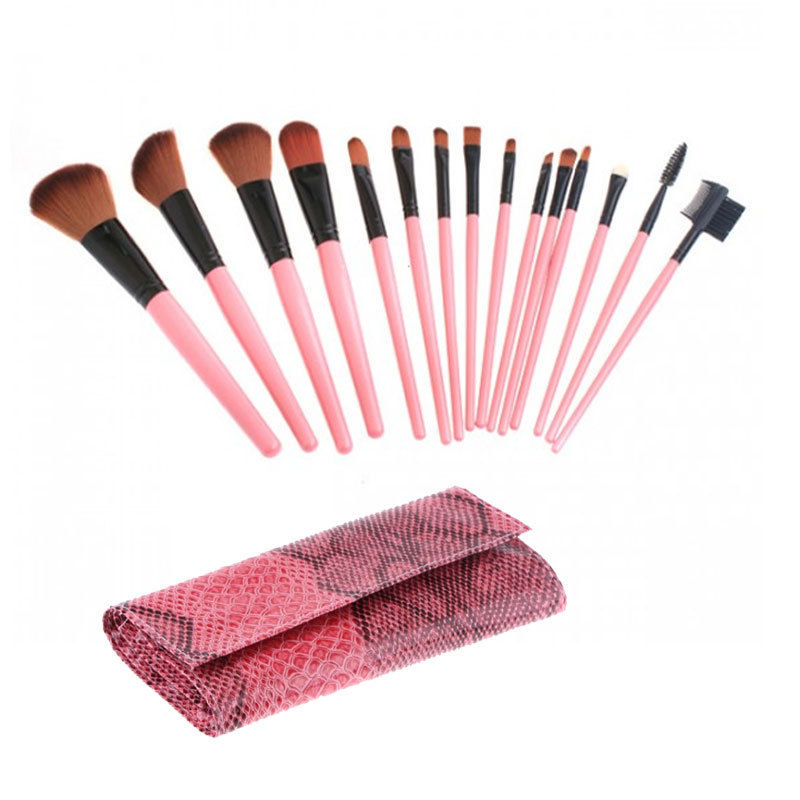 15PCS Professional Cosmetic Make Up Makeup Brushes Brush Set Black Pouch Bag