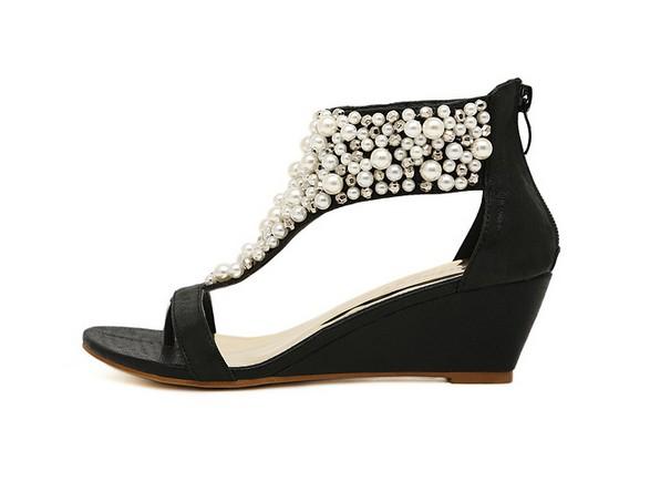 beaded wedge shoes