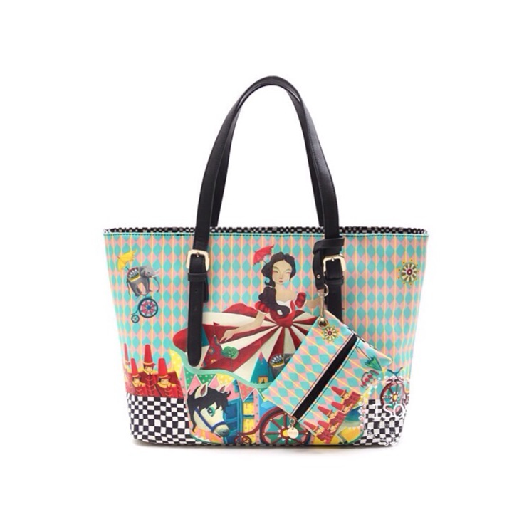 2013 autumn women's bags vintage circus shoulder bag oil painting print women's handbag big bag handbag