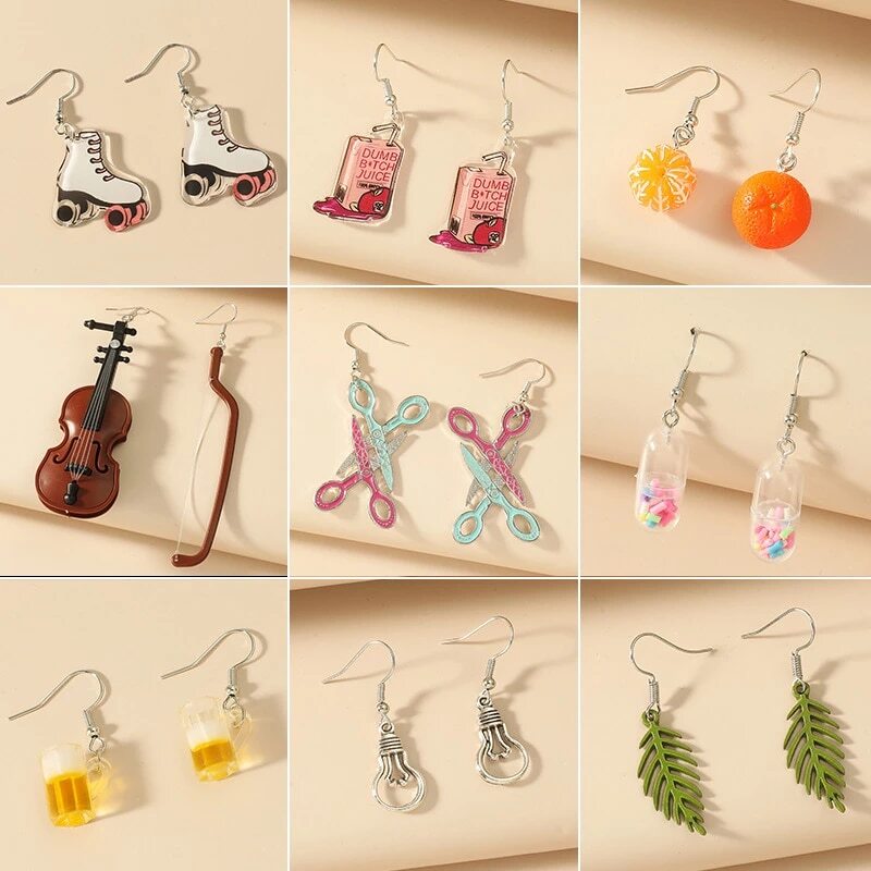 Fashion Fun Earrings Acrylic Earrings Leaf Orange Yellow Duck Pendant Earring for Women Child Gift Jewelry 1005002597575617