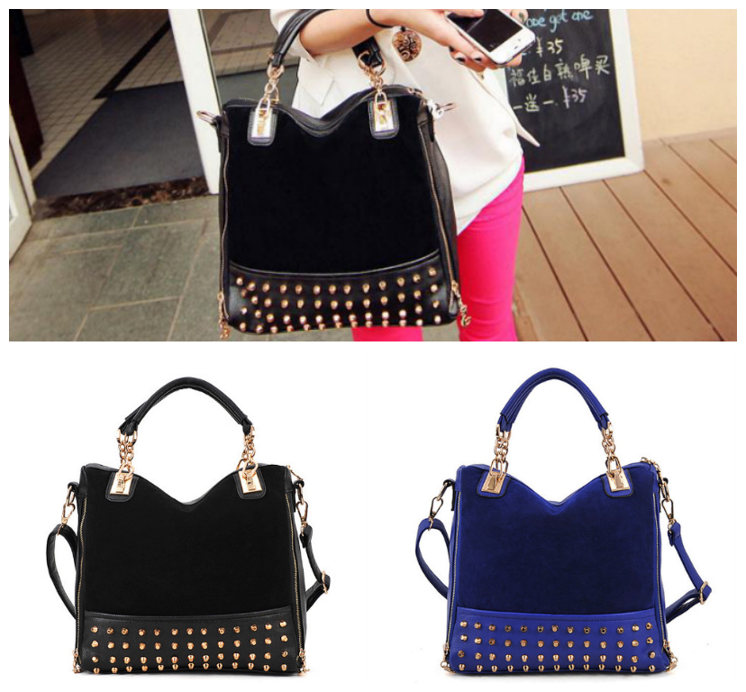 Fashion Women S Work Bag Casual Leather Handbags Scrub Rivet Fashion Women S Work Bag Casual Leather Handbags Scrub Rivet Shoulder Messenger Bags
