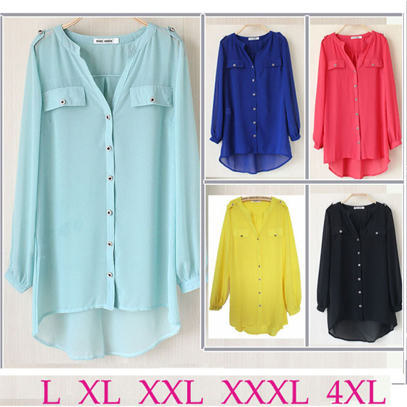 XL 5XL Plus Size New Design Women Spring Summer Chiffon