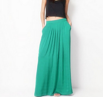 Female Celebrity Style Pastel Candy Colored Long Skirt Pleated Skirt Plus Size For Woman Skirts Color Blue Green Rose red