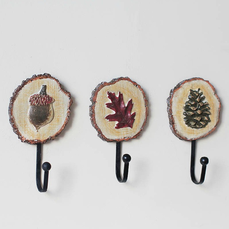 6PCS Silcone clothing The jungle of pine shape pattern nuts leaves decorate hanging easy hook 32221258793