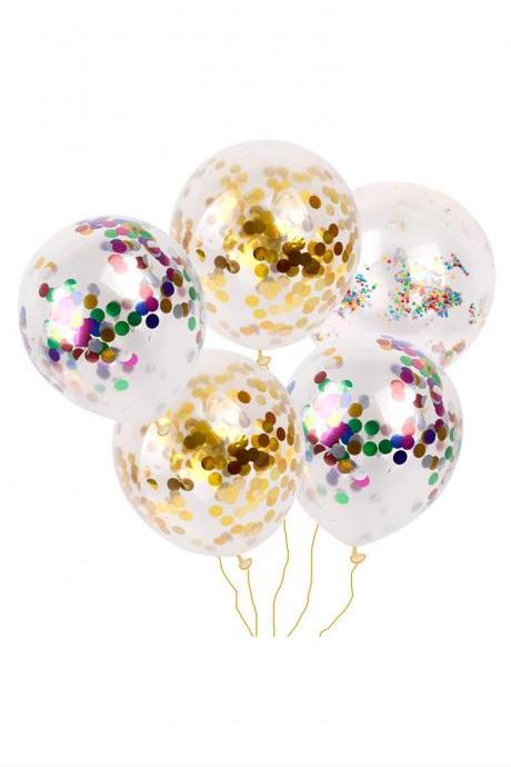 *FREE SHIPPING* 10pcs 12inch Confetti Balloon Romantic Wedding Decoration Gold Foam Clear Confetti Balloons Birthday Party Supplies 32822260806