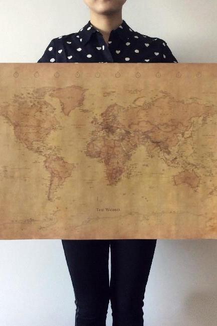 *Free Shipping* The old World Map huge large Vintage Style Retro Paper Poster Home wall decoration 32526840122