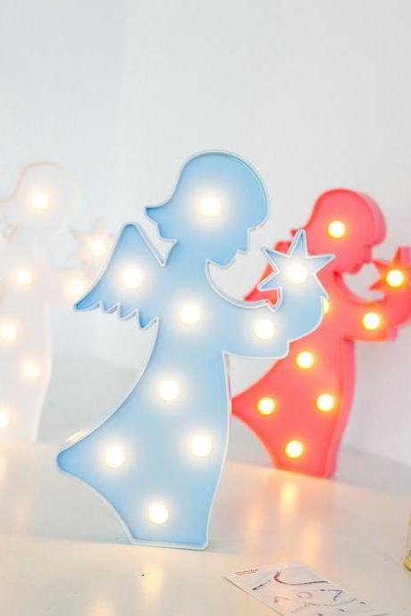 Lovely Angel LED 3D Light Night Light Kids Gift Toy For Children Bedroom Party Home Decoration Lamp Indoor Lighting 32831924435