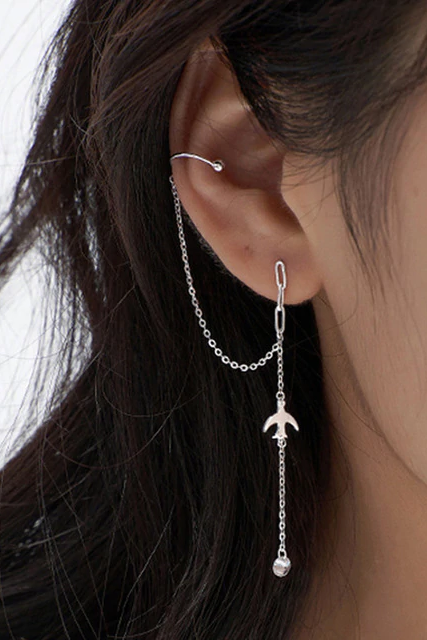 Simple Bird Star Rhinestone Long Chain Earrings For Women Shine Sun Crescent Geometric Tassel Piercing Earring Party Jewelry 1005001518383564