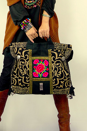 Original Designer Embroidered Women Bags- National Trend Canvas Shoulder Bags 699936926