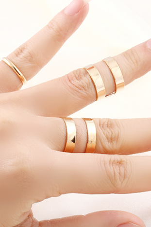 *Free Shipping* Top Sales Gold/Silver Plated Fashion Punk Trendy Simple Knuckle Open Ring Sets Women Jewelry Wholesale Christmas gifts M12 32249193806