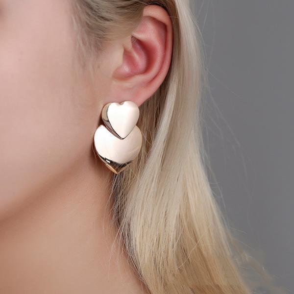 Heart-shaped Earrings for Women Statement Vintage Geometric Gold Dangle Drop Earrings 2020 Female Wedding Fashion Jewelry 4000941186984