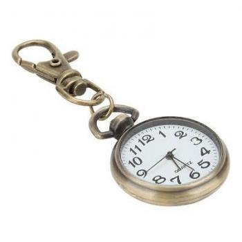 Retro Vintage Bronze Keychain Pocket Watch Sport Key Ring Round Pendant ...