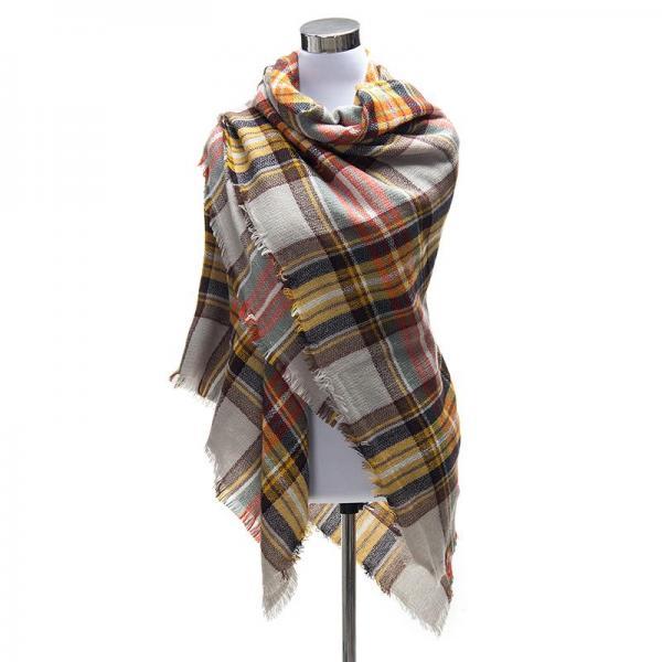 *Free Shipping* 140X140cm Brand Winter Scarfs Tartan Plaid Scarf Women