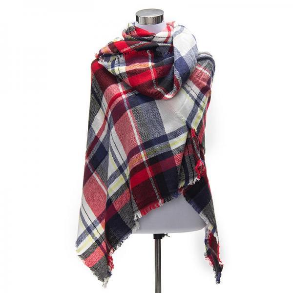 *Free Shipping* 140X140cm Brand Winter Scarfs Tartan Plaid Scarf Women
