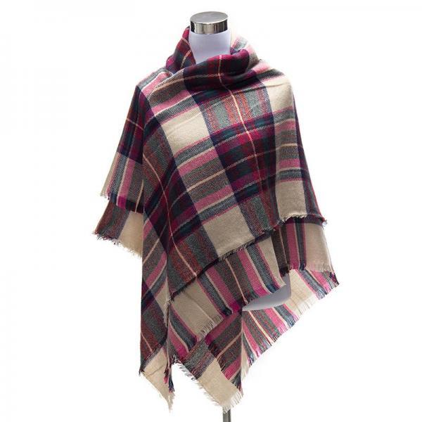 *Free Shipping* 140X140cm Brand Winter Scarfs Tartan Plaid Scarf Women