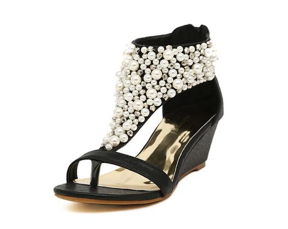 beaded wedge shoes