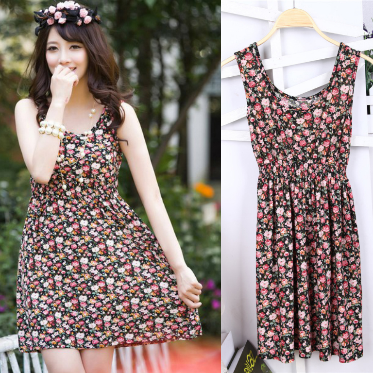 * FREE SHIP * 2013 Women's New Fashion Summer Floral Dress, Casual ...